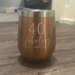 NWOT -Metal Coffee cup :40th Birthday gift